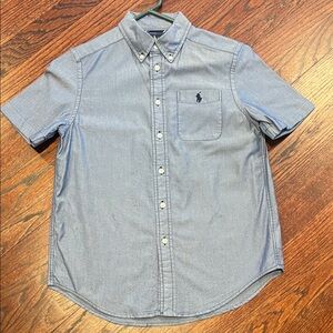 Boys Ralph Lauren Short Sleeve Button Down Shirt Blue Size M (10-12)